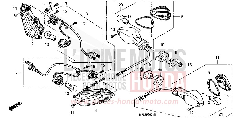 CLIGNOTANT (CBR1000RR9,A,B/RA9,A,B) von CBR1000RR "Fireblade" PEARL SIREN BLUE-A (PB123) von 2009